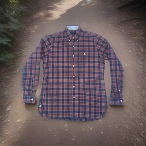 Men's Polo Ralph Lauren Long Sleeve Red Plaid Button Down Shirt Size Med